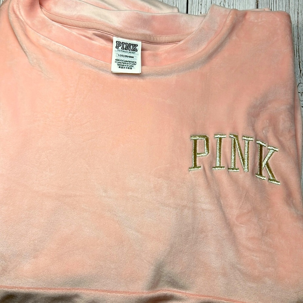 PINK Knit Crewneck Sweater Top - l